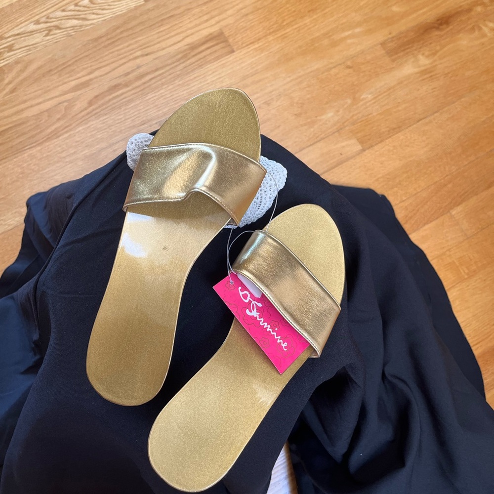 Gold Wooden Sandals
